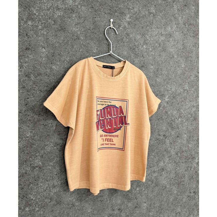 16-9D/ベージュ/C | SHISKY ピグメントオーバーサイズドルマンプリントTシャツ キッズ | NEXT WALL