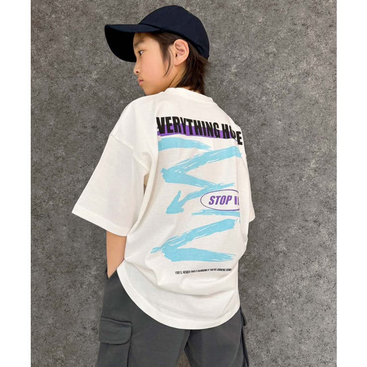 16-1オフホワイト/A | SHISKY オーバーサイズプリントTシャツ キッズ | NEXT WALL
