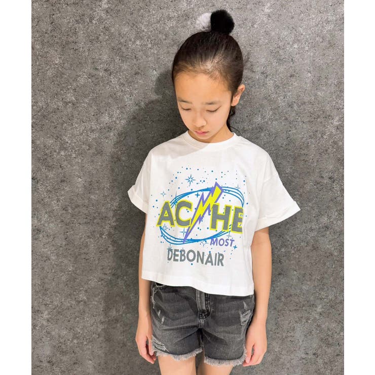 SHISKY オーバーサイズショートレングスプリントTシャツ キッズ