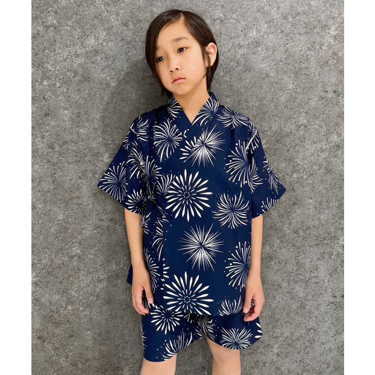 12-10花火ネイビー | 接触冷感 SHISKY 甚平 | NEXT WALL