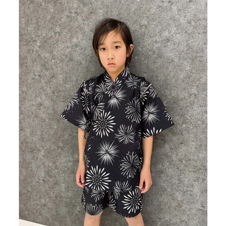 12-12花火ブラック | 接触冷感 SHISKY 甚平 | NEXT WALL