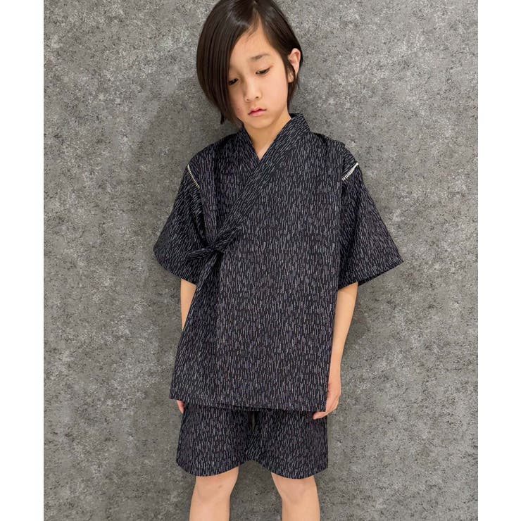 12-3かすれブラック | 接触冷感 SHISKY 甚平 | NEXT WALL