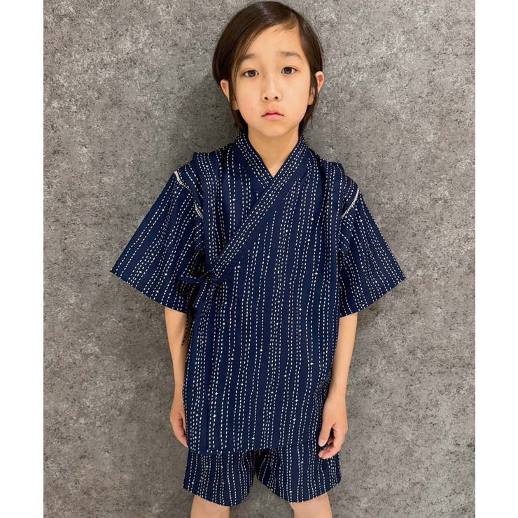 12-4刺し子ネイビー | 接触冷感 SHISKY 甚平 | NEXT WALL