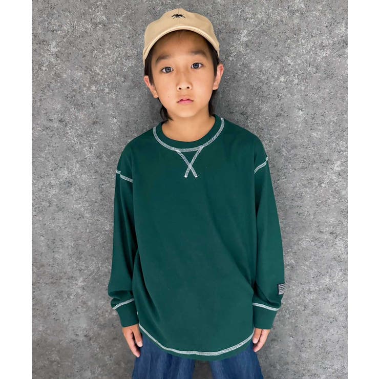 激安ブランド オーバーサイズロンT キッズ 長袖Tシャツ[品番：MSSK1628240 キッズ＆ベビー