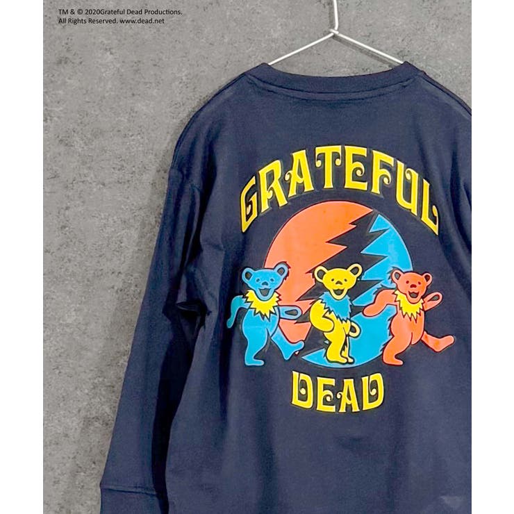 16-15ネイビー/D | GRATEFULDEAD オーバーサイズロングスリーブTシャツ キッズ | NEXT WALL