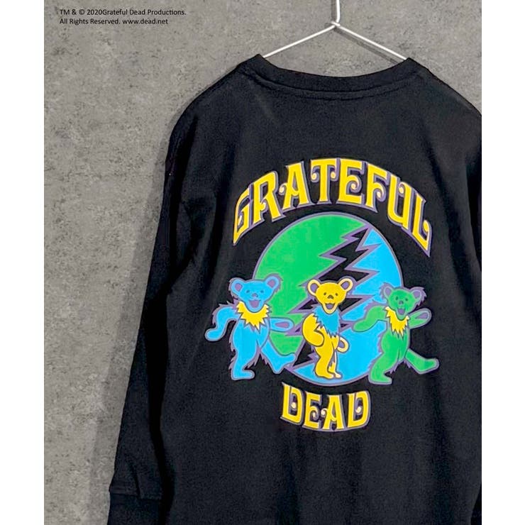 16-16ブラック/D | GRATEFULDEAD オーバーサイズロングスリーブTシャツ キッズ | NEXT WALL