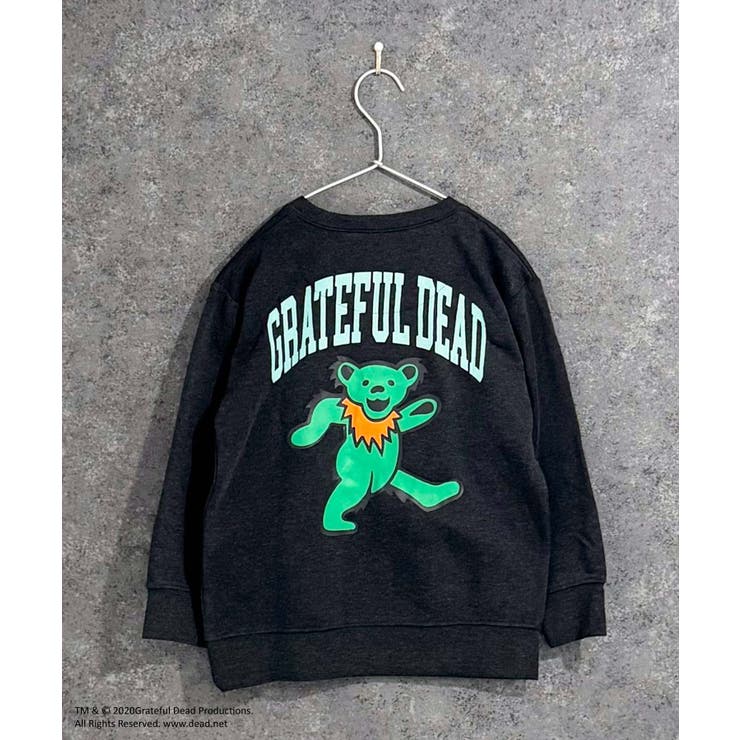 16-15杢チャコール/D | GRATEFULDEAD オーバーサイズ裏起毛トレーナー キッズ | NEXT WALL
