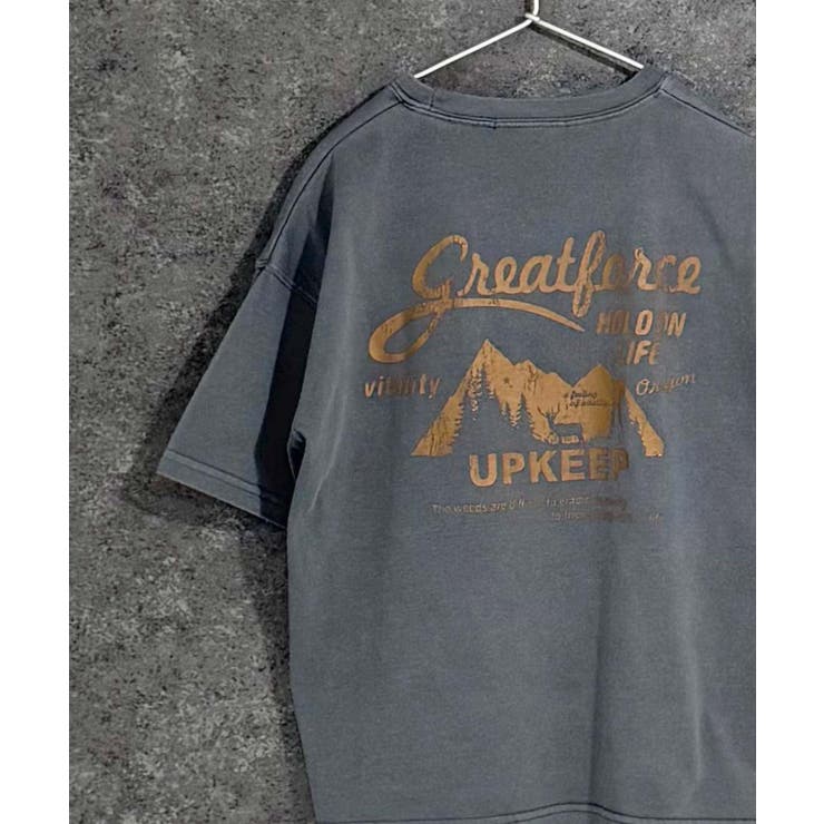 6-3チャコール/A | ピグメント染めオーバーサイズプリントTシャツ キッズ 子供服 | NEXT WALL