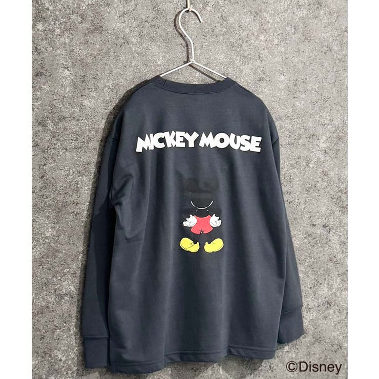 16-16チャコール/D | MICKEYMOUSE ミニ裏毛 ビックトレーナー | NEXT WALL