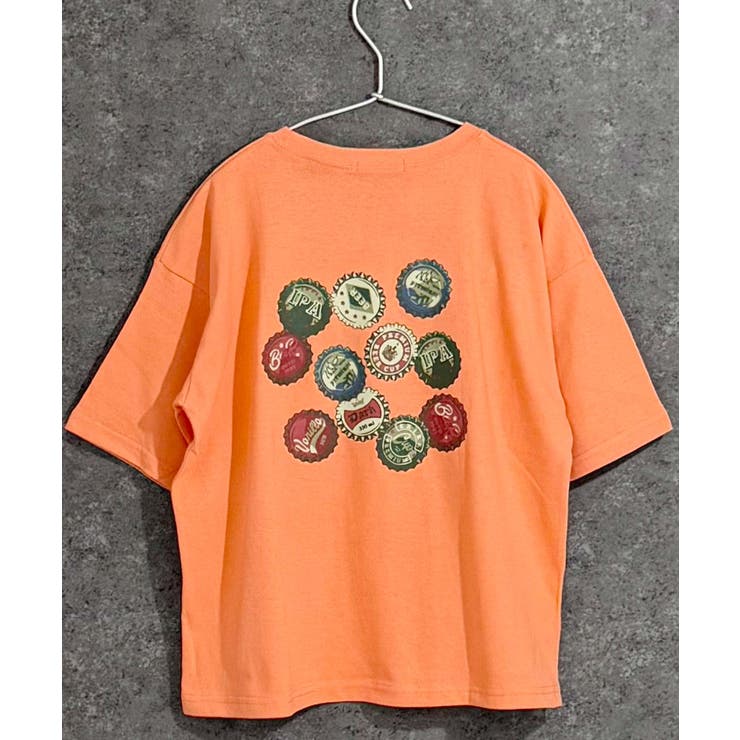 9-5オレンジ/B | ステッカーデザイン 半袖Tシャツ キッズ | NEXT WALL