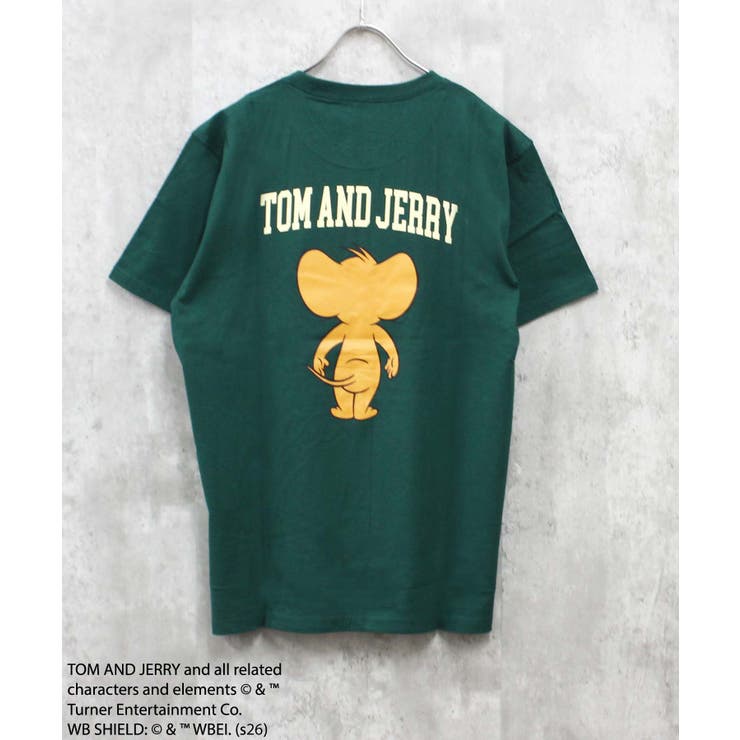 8-6D/グリーン/B | TOM&JERRY プリントTシャツ メンズ | NEXT WALL