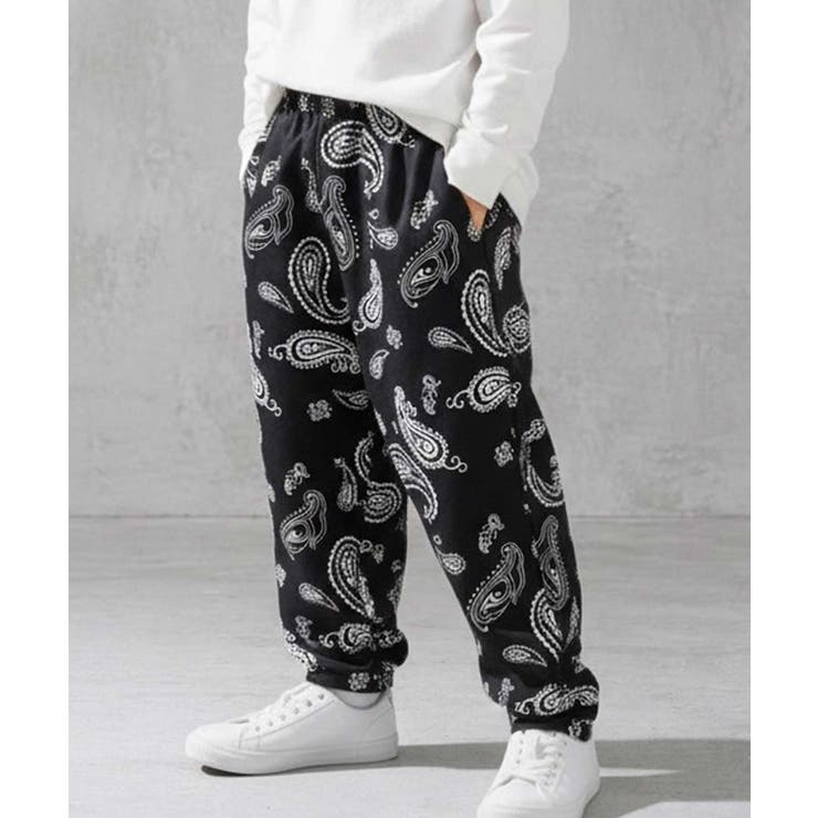 12-12ブラック/ペイズリー柄 | スウェットバレルパンツ キッズ 子供服 | NEXT WALL