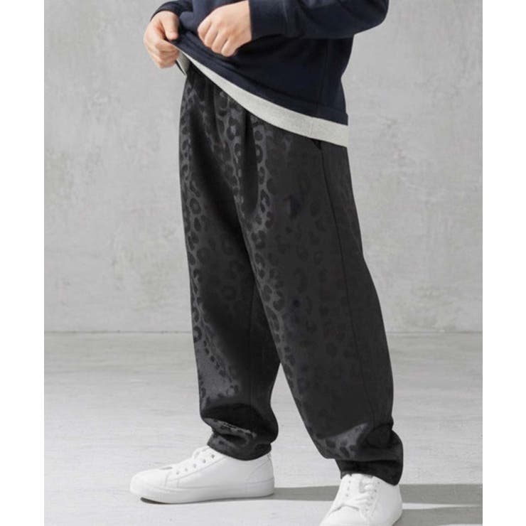 12-8チャコール/ヒョウ柄 | スウェットバレルパンツ キッズ 子供服 | NEXT WALL