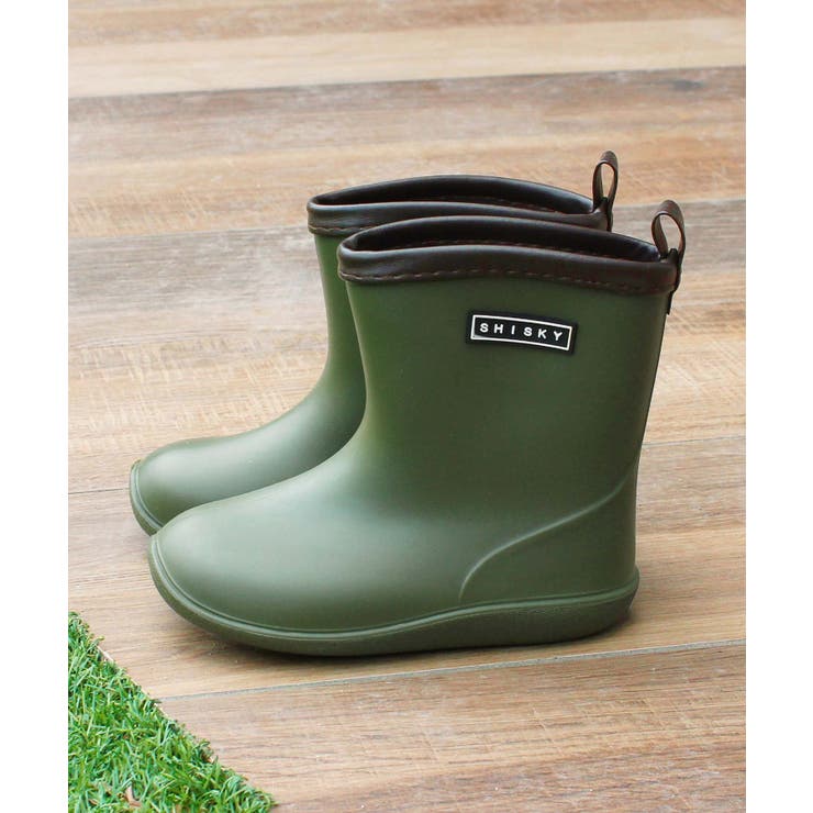 16-9カーキ×ブラウン/B | 新入荷、厚底風レインブーツ 長靴 キッズ | NEXT WALL