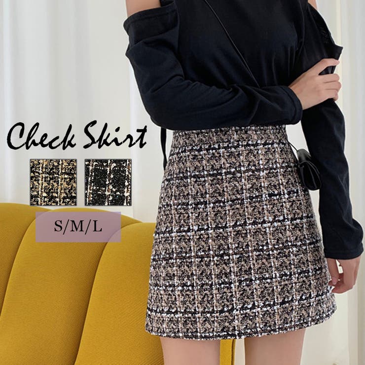 チェックミニスカート スカート ツイードスカート | riri | 詳細画像1 