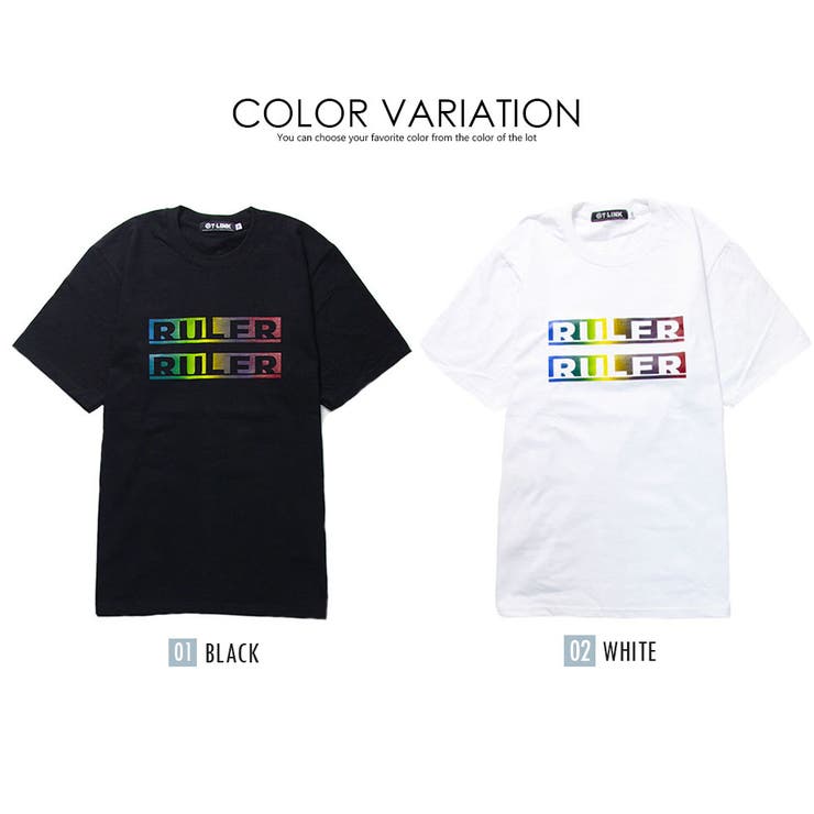 BIGロゴ Tシャツ 虹色ロゴ[品番：TLKM0001710]｜T-LINK（ティーリンク