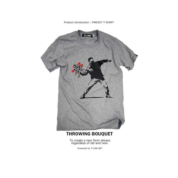 パロディTシャツ ギャグ ネタ シャレ Flower Thrower Tシャツ ストリート グラフィックTシャツ デザインTシャツ 半袖 夏 白 黒