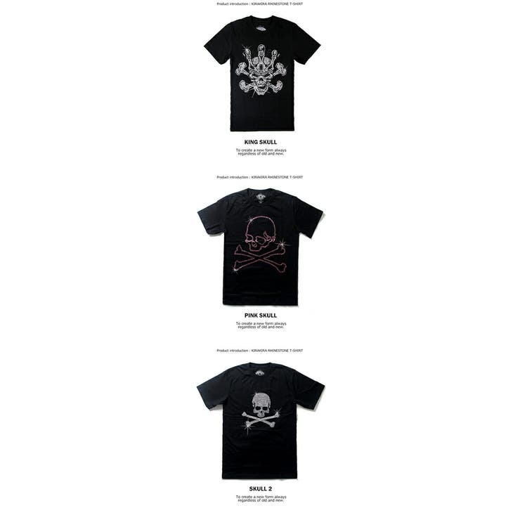 福袋 オンライン ラインストーン スカル デザインTシャツ[品番：TLKM0001792]｜T トップス
