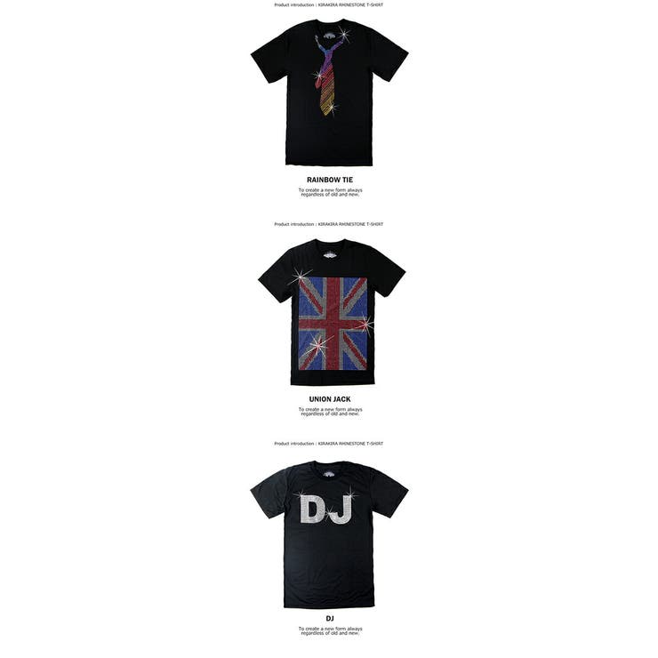 ラインストーン デザインTシャツ 9種類[品番：TLKM0001794]｜T