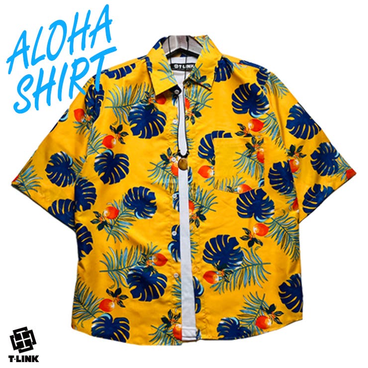 アロハシャツ ボタニカル柄 ハイビスカス[品番：TLKM0001729]｜T