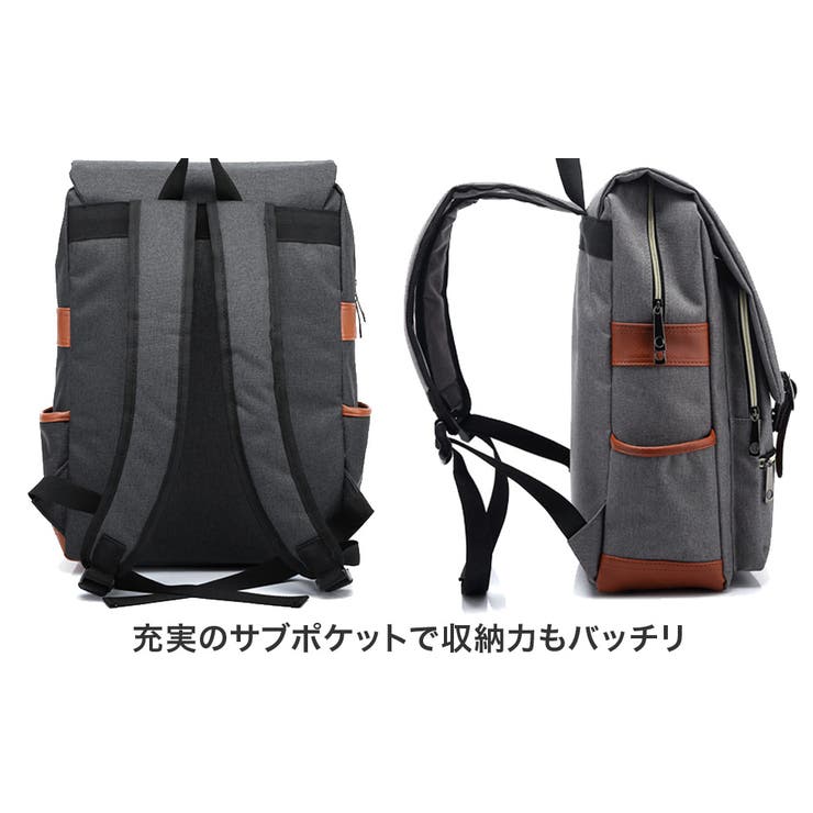 おしゃれダブルフラップリュックかわいいキャンバスリュックメンズレディース2way大容量軽量通学
