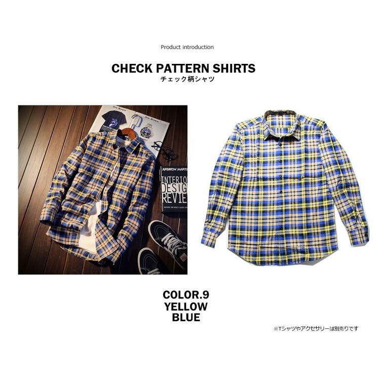 優れた品質 チェックシャツ 長袖 メンズ[品番：TLKM0001785]｜T-LINK ノーアイディー