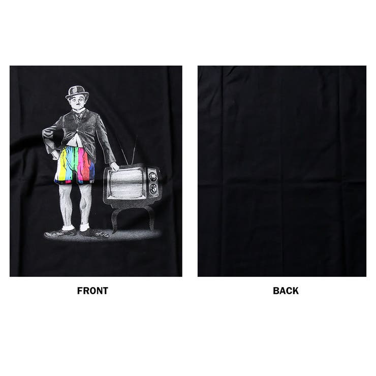 ★レビューを書いてメール便送料無料★デザインTシャツカラフルパンツを履いたチャップリンユニーク【個性的パロディTシャツ】tec024