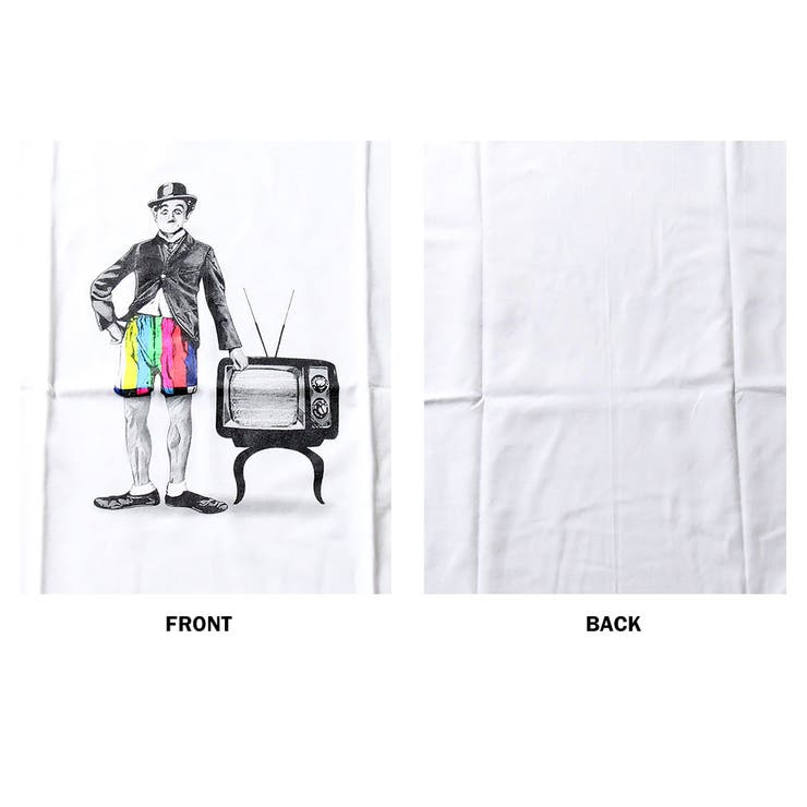 ★レビューを書いてメール便送料無料★デザインTシャツカラフルパンツを履いたチャップリンユニーク【個性的パロディTシャツ】tec024