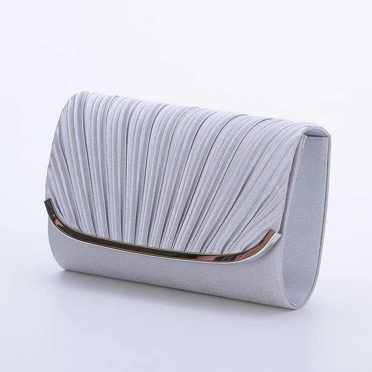 シルバー | U字プレートパーティーバッグ クラッチバッグ チェーン付き2WAY | AUNI