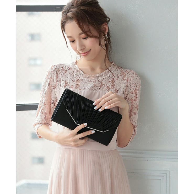 変形フラップパーティーバッグ サテン クラッチバッグ チェーン付き2WAY | AUNI | 詳細画像7 