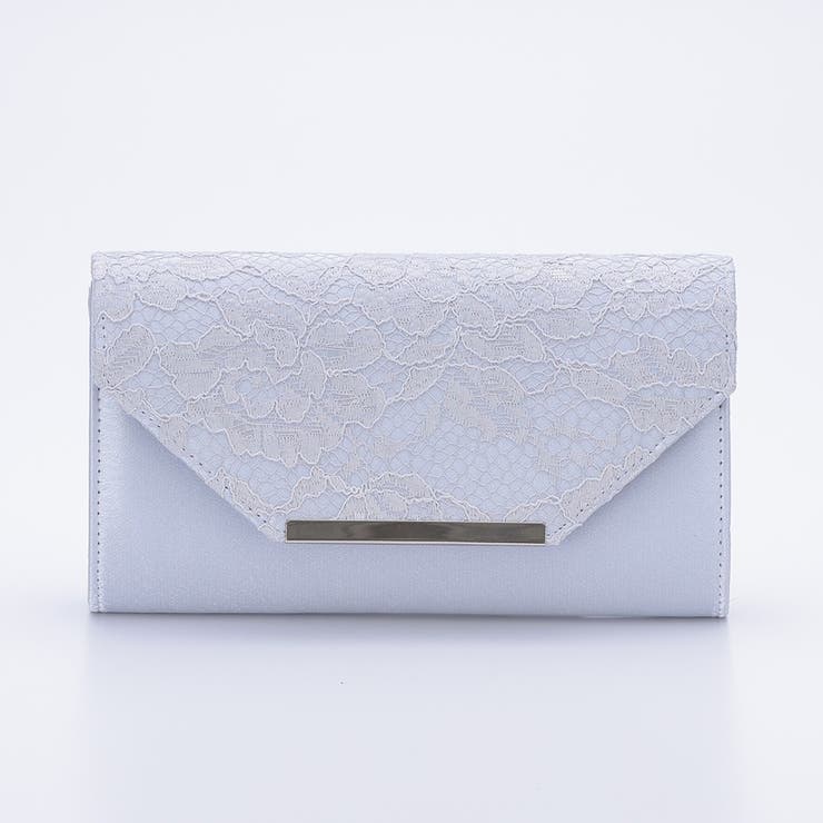 シルバー | レター型レースパーティーバッグ クラッチバッグ チェーン付き2WAY | AUNI