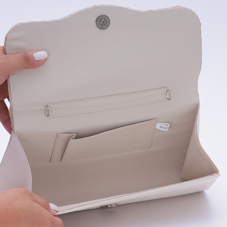 波型フラップレースパーティーバッグ クラッチバッグ チェーン付き2WAY | AUNI | 詳細画像4 