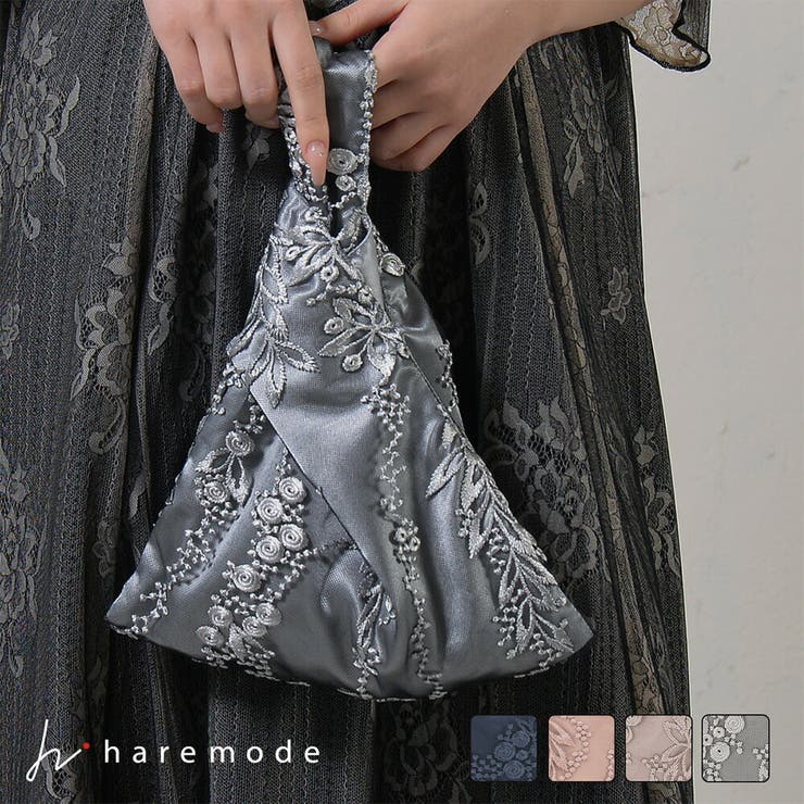 花柄刺繍サブバック レース 内ポケットあり オケージョン | AUNI | 詳細画像1 