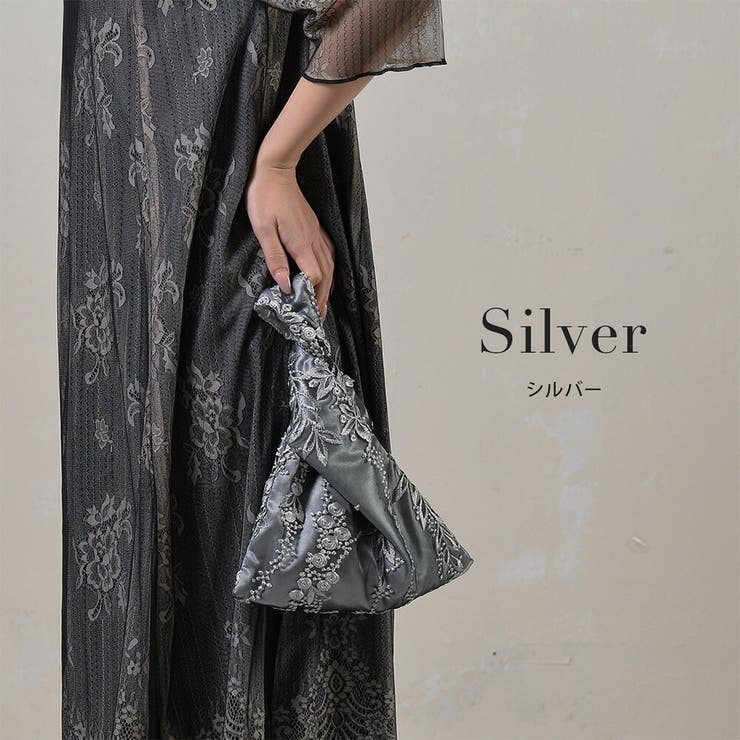 花柄刺繍サブバック レース 内ポケットあり オケージョン | AUNI | 詳細画像4 