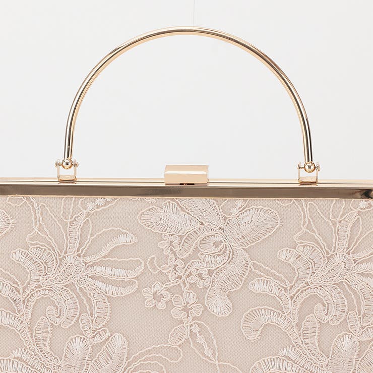 刺繍デザインパーティーバッグ メタルハンドル チェーン付き2WAY | AUNI | 詳細画像5 