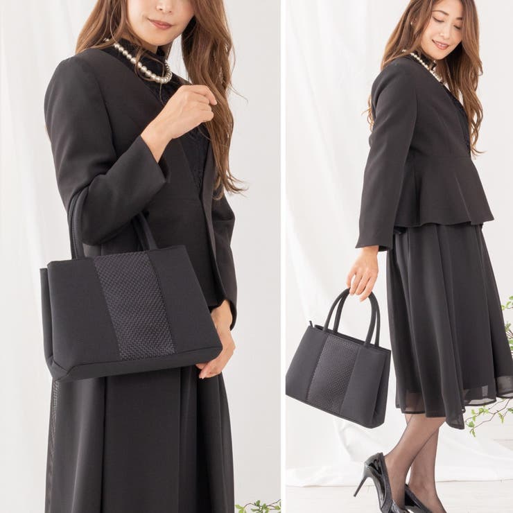 ブラックフォーマルハンドバッグ 織り柄 黒 冠婚葬祭 慶弔両用 | AUNI | 詳細画像8 