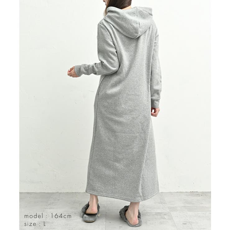 裏起毛 ワンピース ルームウェア パジャマ レディース 秋 冬 マタニティ | AUNI | 詳細画像13 