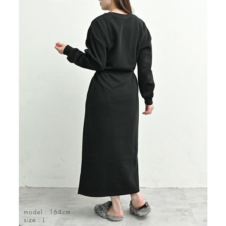 裏起毛 ワンピース ルームウェア パジャマ レディース 秋 冬 マタニティ | AUNI | 詳細画像7 