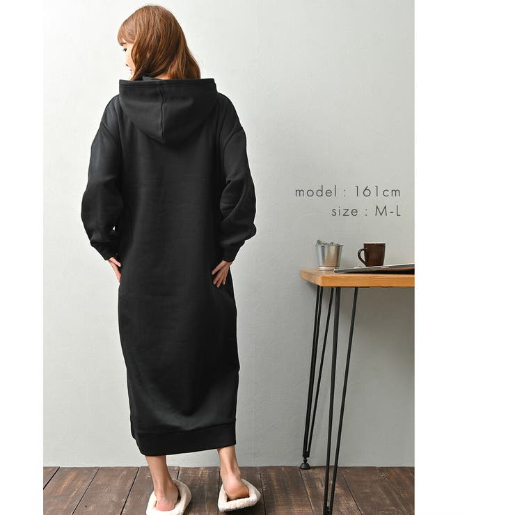 裏起毛 ワンピース ルームウェア レディース 冬 長袖 秋 冬 可愛い | AUNI | 詳細画像7 