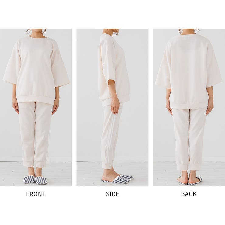 ルームウェア 上下セット 体型カバー レディース 上下 大きいサイズ 半袖 | AUNI | 詳細画像19 