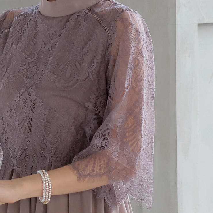 ボトルネックフレアドレス ウエストゴム オケージョン | AUNI | 詳細画像12 