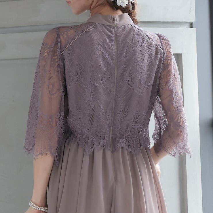 ボトルネックフレアドレス ウエストゴム オケージョン | AUNI | 詳細画像15 