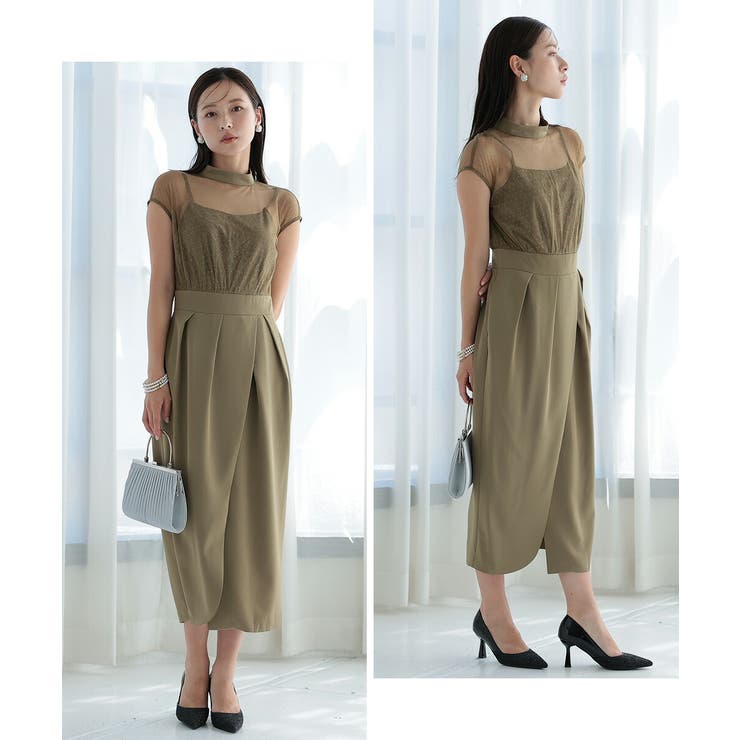 ドットレースコクーンドレス キャミソール 花柄 フレンチスリーブ | AUNI | 詳細画像7 