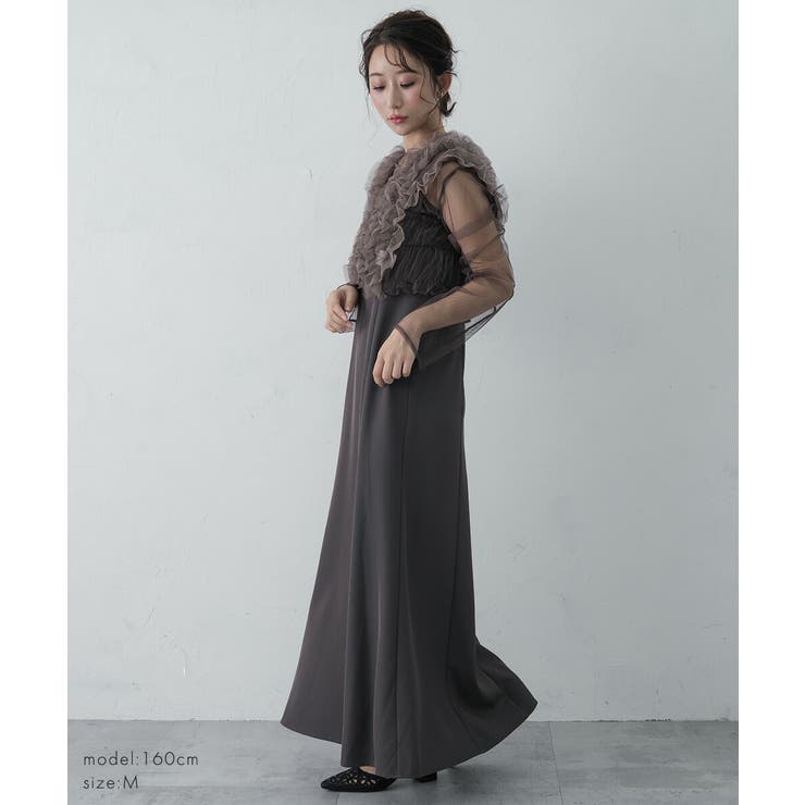 メニーウェイフリルドレス パンツドレス セットアップ 3ピースセット | AUNI | 詳細画像10 