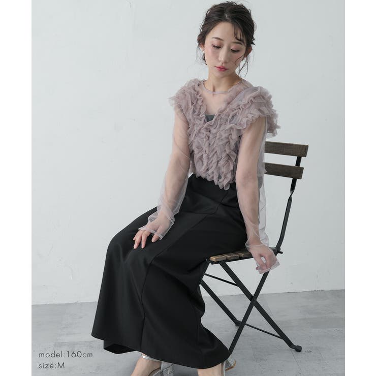 メニーウェイフリルドレス パンツドレス セットアップ 3ピースセット | AUNI | 詳細画像13 