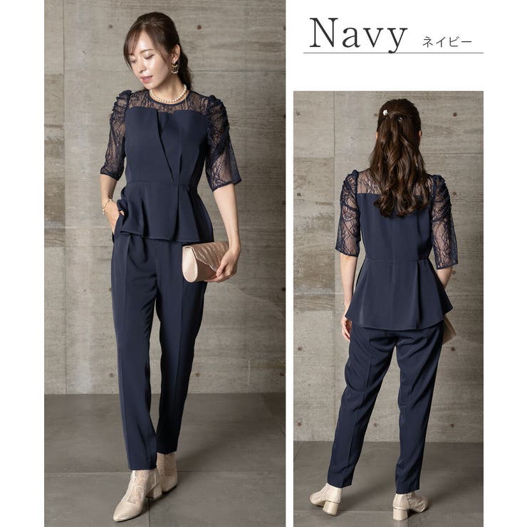 ビスチェ風ペプラムパンツ パンツドレス セットアップ オケージョン | AUNI | 詳細画像5 