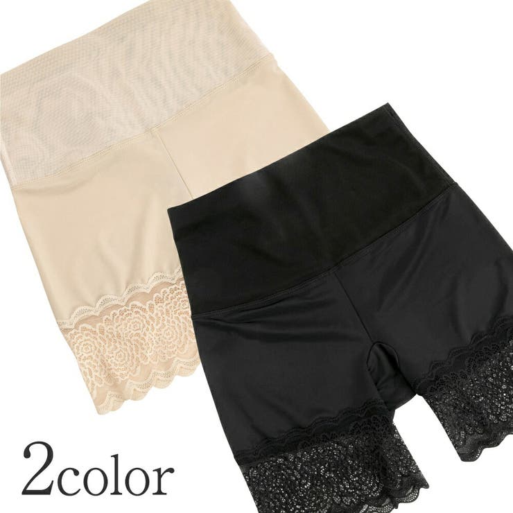 ペチパンツ ガードル ドレス インナー ハイウエスト 補正下着 黒 ベージュ | AUNI | 詳細画像2 