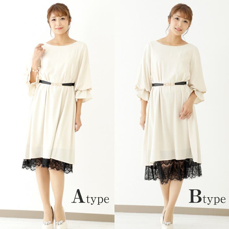 ペチコート 秋 レース ロング スカート ドレス インナー 裾 見せ インナー | AUNI | 詳細画像7 