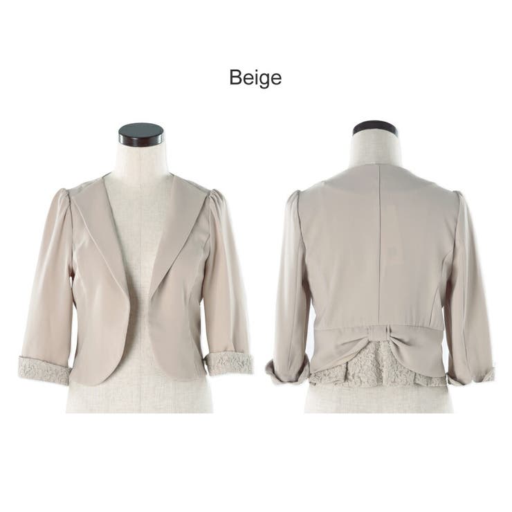 結婚式 ボレロ ジャケット 秋 フォーマル お呼ばれ 七分袖 華やか レース | AUNI | 詳細画像14 