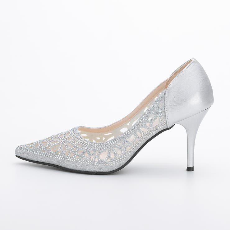 花柄パンチングカットパンプス 8cmヒール ポインテッドトゥ | AUNI | 詳細画像2 